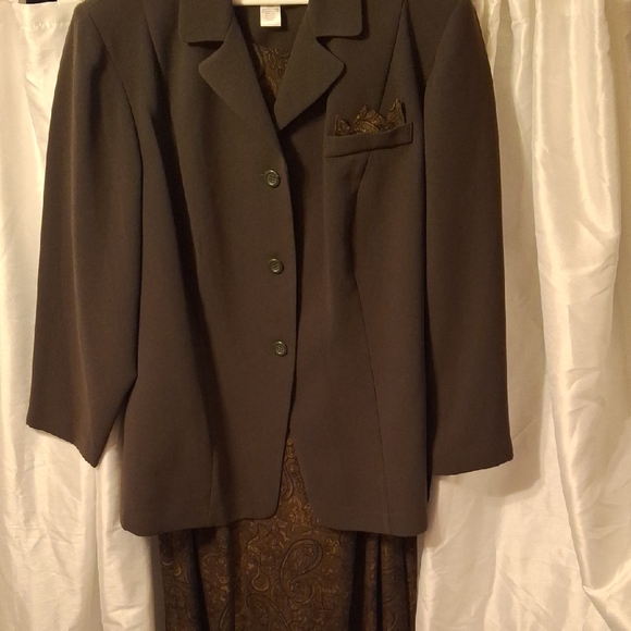 Studio I Green Women's Blazer And Dress 24W - Picture 1 of 15